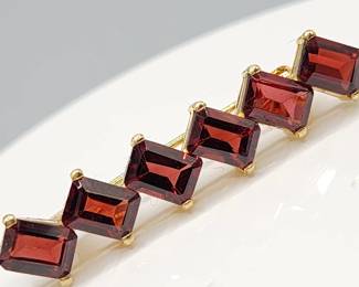 14k gold garnet pin