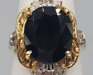 10k gold HUGE sapphire ring