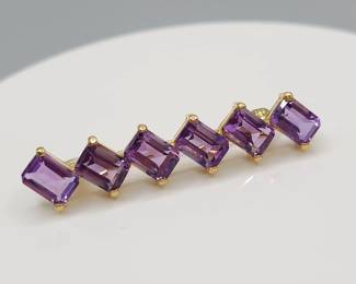 14k gold amethyst pin