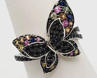 Sterling butterfly ring