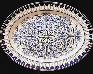 HUGE antique blue & white charger 