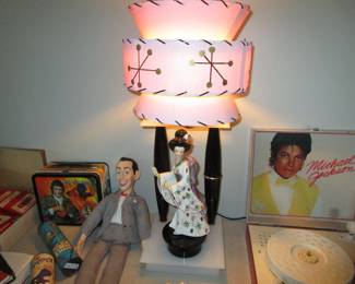MCM Moss rotating/dancing lamp with PeeWee and friends.