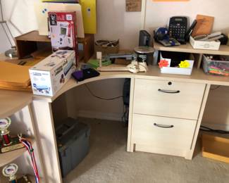 The rest of the desk, office supplies