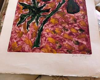 Signed art, unframed