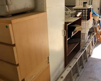 Garage, plastic crates