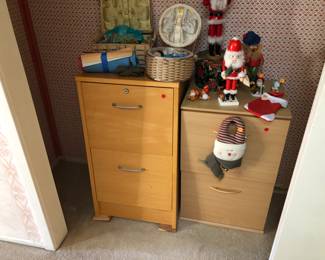 File cabinets, holiday items