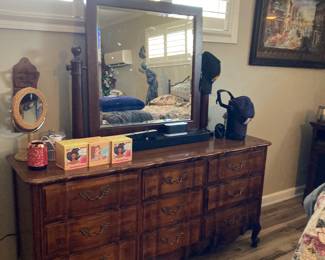 mirror. French Provincial chest and Dresser.