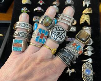 Men's rings and we have quite a few around the shop.