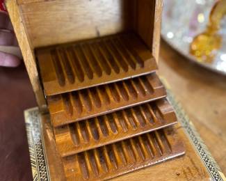 Really beautiful cigarette case. Antique, Middle East. Absolutely gorgeous inlay. 