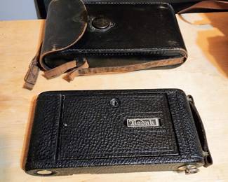Antique Kodak Folding Camera With Original Leather Case (circa 1917?)