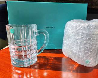 Tiffany Crystal Beer Mugs, pair