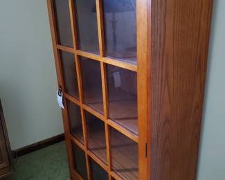 Oak Book Case w/Glass Door