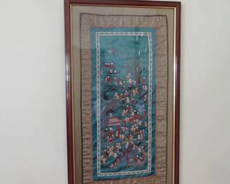 Chinese Embroidery on Silk $40                                 Measures 17"W x 30"H