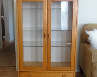 Cabinet 4 Shelves, 2 Drawers on Casters $40