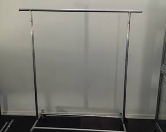 Collapsible, Rolling, Clothes Rack Chrome $35