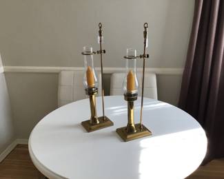 Vintage Pair Brass Candle Holders $60
