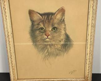 Vintage PH Schor Cat Print