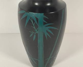 Vintage Japanese Ryukyu Wood Lacquer Vase