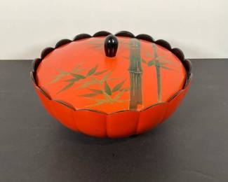 Japanese Hand Painted Lidded Bowl