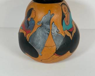 Hand Piaited Native American Gourd