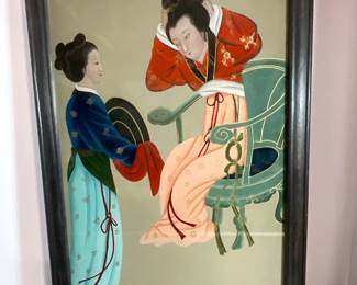 Geisha Painting on Glass