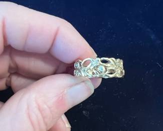 14kt Diamond PANDORA Ring/Wedding Band ~~~ Nice weight and exception quality