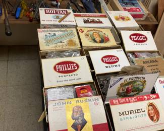 OLD CIRGAR BOXES OF HARDWARE