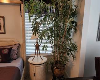 1 of 2 Henredon Round Drum Side Table or Nightstand