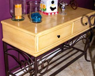 Beautiful wooden server, candles