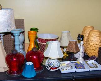 Assortment of lamps and lamp shades