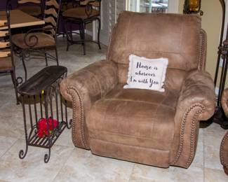 Plush leather reclining chair