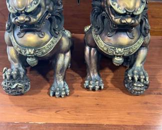 Pair of Bronze Foo Dogs