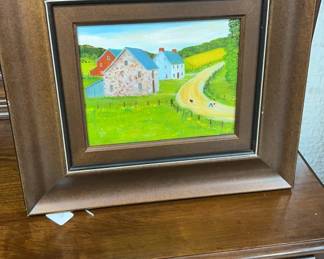 Folk Art Style Painting on Board