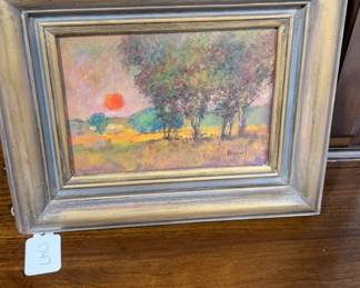 Late Afternoon Oil on Board by Robert Burns