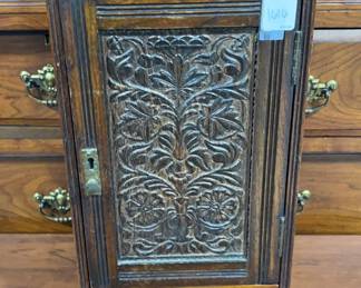 Oak Victorian Pipe Hanging Cabinet