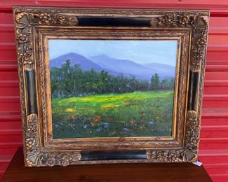 Mountain Scene Oil on Canvas by J. Stodghill