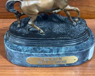 Pierre Jules Mene Small Stallion Horse Bronze