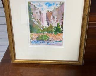 Waterfall Watercolor by Emelie Hebert