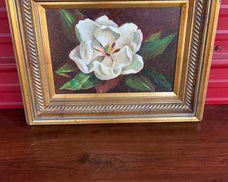 Oil on Board of Magnolia by Geral Knowles Marley