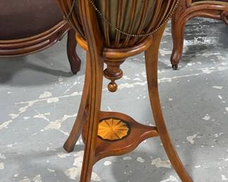 Mahogany Inlaid Jardinere Plant Stand