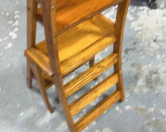 Oak Library Step Ladder Chair