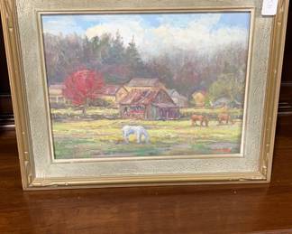 Duncan Mills on the Russian River Oil on Board by Dorsey