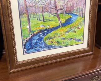 Landscape Watercolor Signed E.K.R.