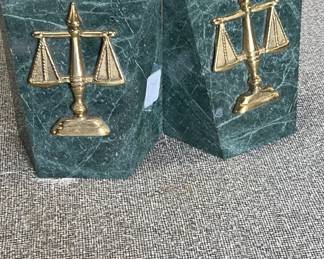 Scales of Justice Marble Bookends