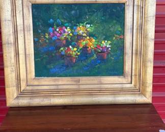 Baskets of Flowers Oil on Canvas by Patricia "Patti" Stodghill