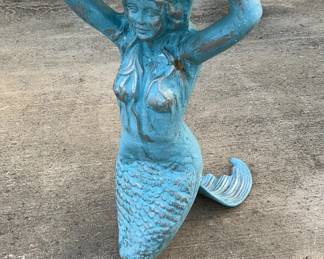Aluminum Mermaid Bird Bath
