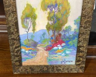 California Trees Oil on Board by James Dudley Slay