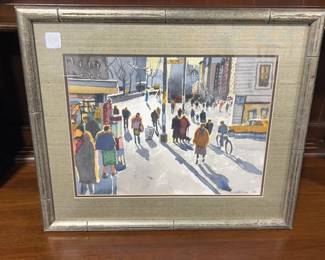 Street Scene Watercolor by Michael Patterson