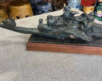 Wood Duck Study Bronze by Sherry Sander