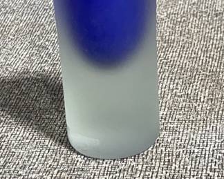 Susan F. Ford Frosted Blue & Clear Vase